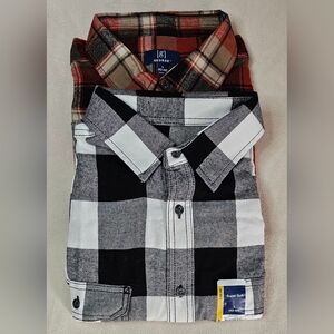 2 NWT George Men's Flannel Plaid Shirt Size L 42-44